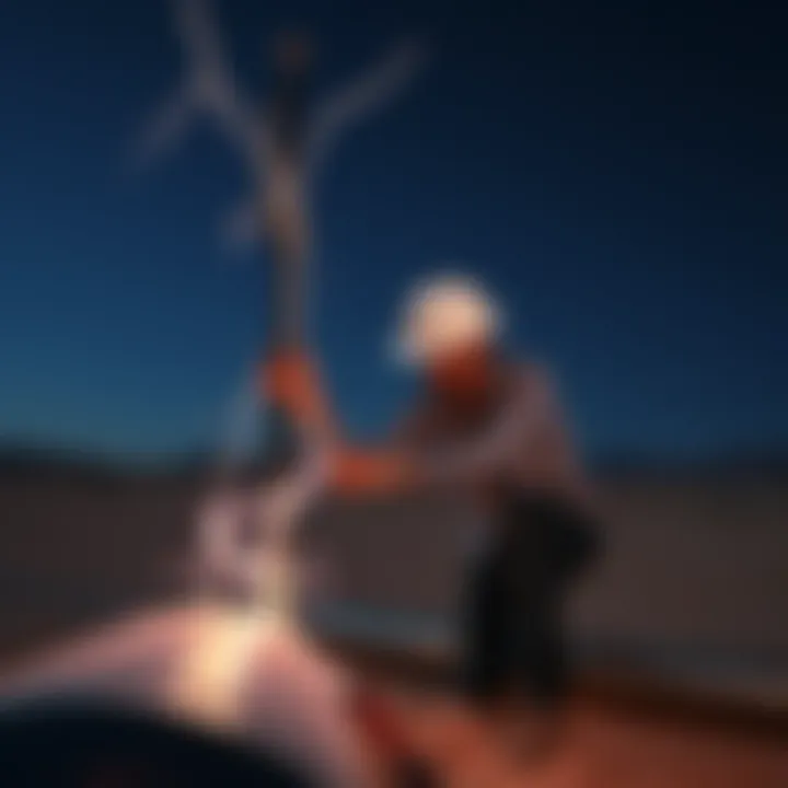 Man drilling into metallic tube A man appears to be electrocuted while drilling into a metallic tube in the desert during a live stream