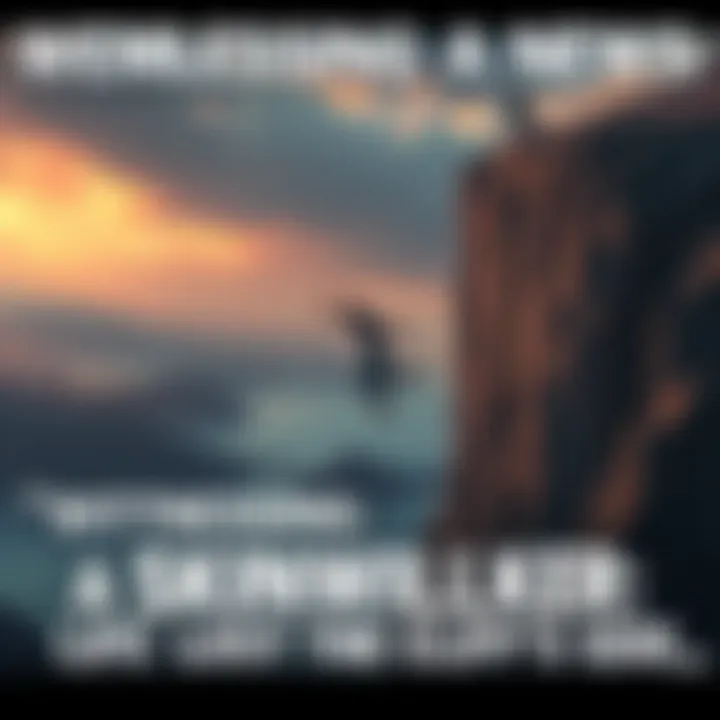 A man being pushed off a cliff by a shadowy figure in the background