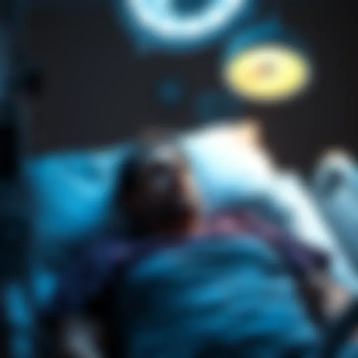 A man lying in a hospital bed with medical equipment around, looking concerned about his health condition.