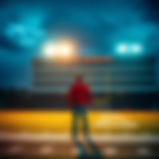 A man standing near the Westby Norsemen football field, looking around cautiously.