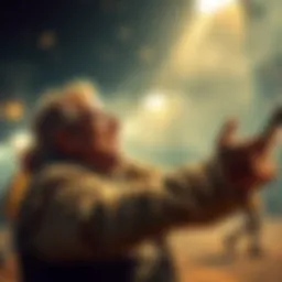 A man joyfully embraces his long-lost familiar, capturing a moment of happiness and nostalgia.