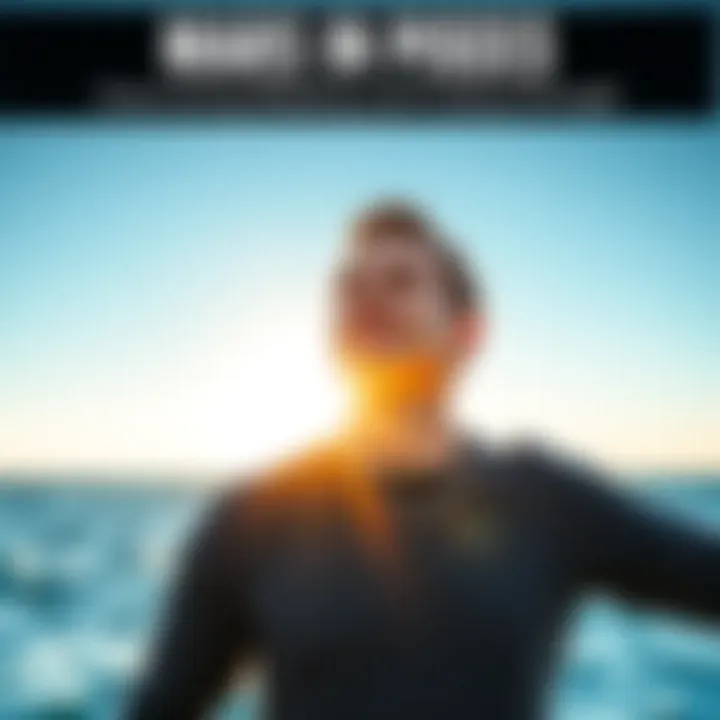 A man looking confidently towards the horizon, symbolizing strength and resilience, with a serene ocean background.