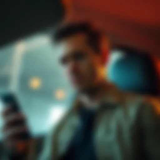 A man looks frustrated while holding a phone, awaiting keys from his ex after a long-distance breakup
