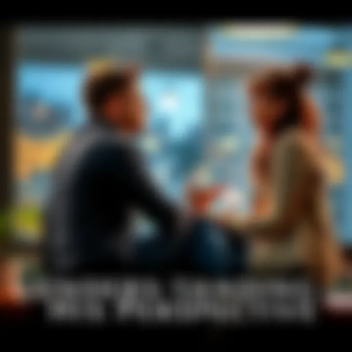 A man and woman sitting across from each other, discussing their feelings and thoughts, showcasing understanding and connection in a relationship