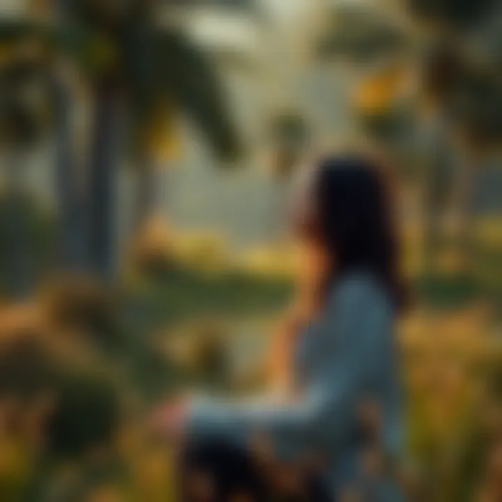 A person practicing mindfulness in nature, focusing on balancing their energy and presence.