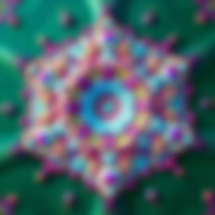 Colorful fractal pattern representing the Mandelbrot Set, showcasing intricate designs and shapes that illustrate mathematical beauty.
