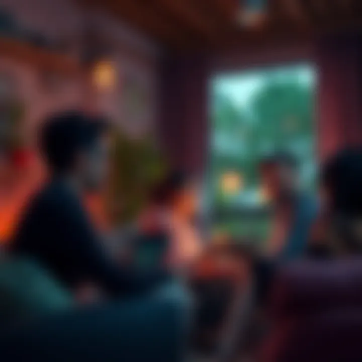 Group of people sharing experiences about struggling to manifest their desires in a cozy setting