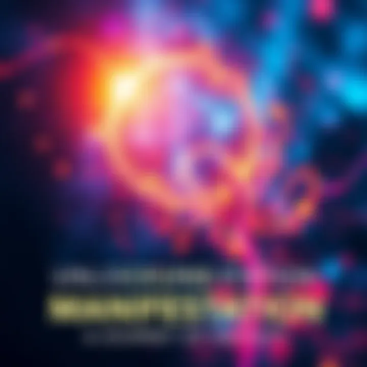 An abstract representation of manifestation techniques shown through vibrant colors and light, symbolizing growth and understanding.