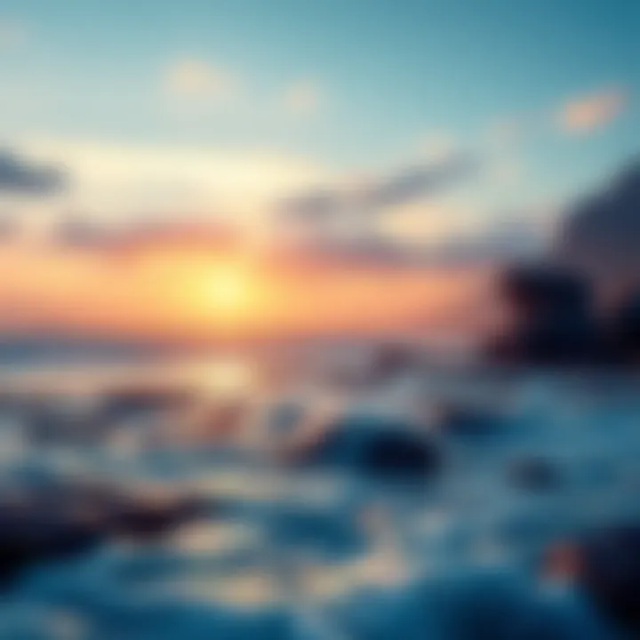 A vibrant sunset over a serene landscape symbolizing the journey of manifestation and faith