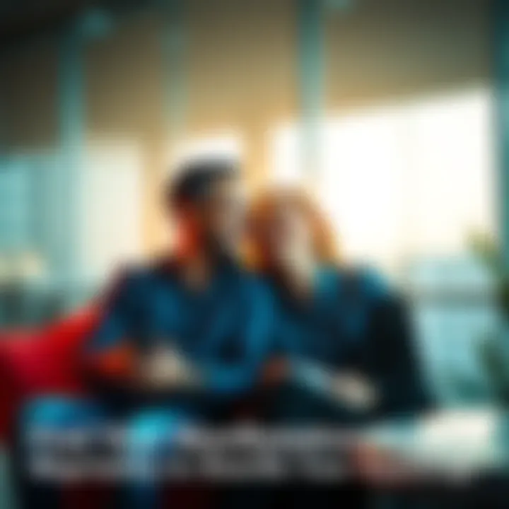 Two people sitting together, sharing ideas and techniques about manifestation, smiling and engaged in conversation