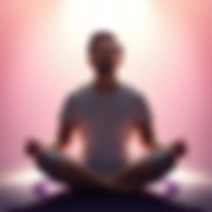 Individual sitting cross-legged with eyes closed, surrounded by soft light, focusing on manifesting positive change in their life, representing hope for curing lifelong disabilities like aphantasia.