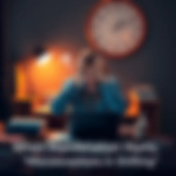 Manifestation and Shifting Techniques A confused person sitting at a desk with books on manifestation and shifting, looking frustrated.