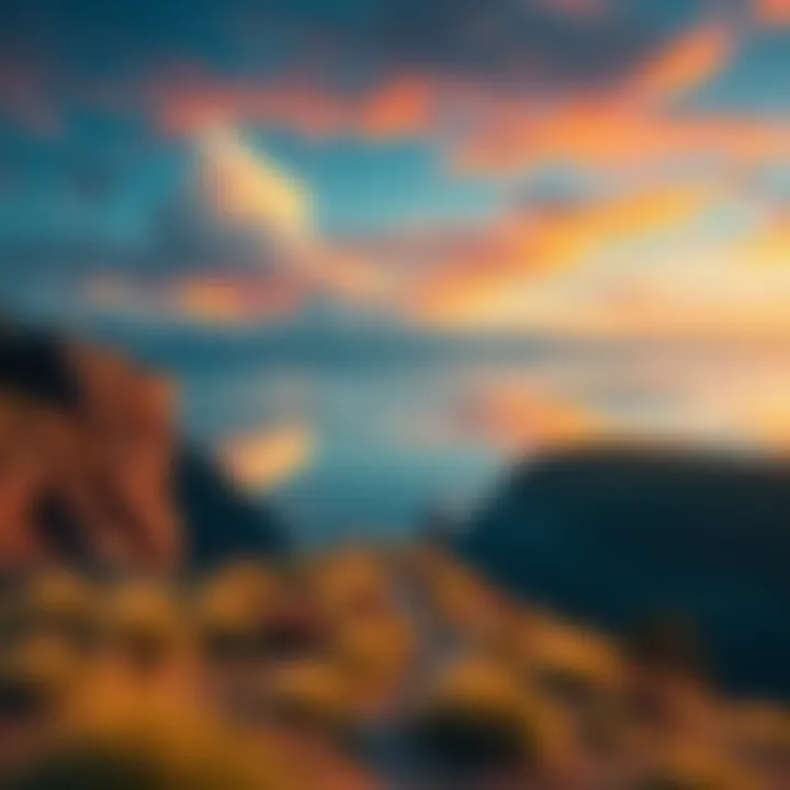 A serene landscape representing the journey of manifesting desires, blending elements of nature and ambition.