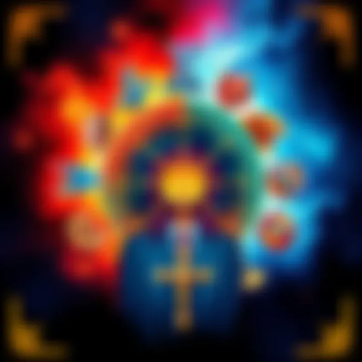 A colorful illustration showing different zodiac signs with symbols representing their manipulation tactics; each sign is depicted with unique characteristics and elements related to their traits.