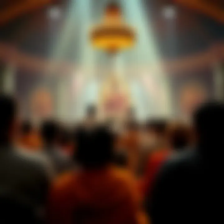 People attending a spiritual empowerment session at NKT, focusing on Manjusri teachings.