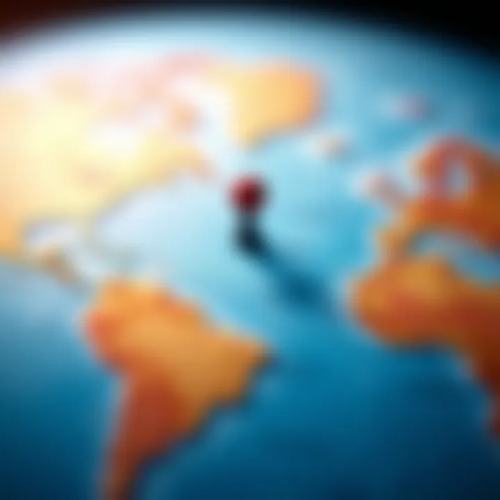 A close-up view of a map marking the coordinates 55°32'40.6"S 69°15'58.1"W, indicating a specific location on Earth.