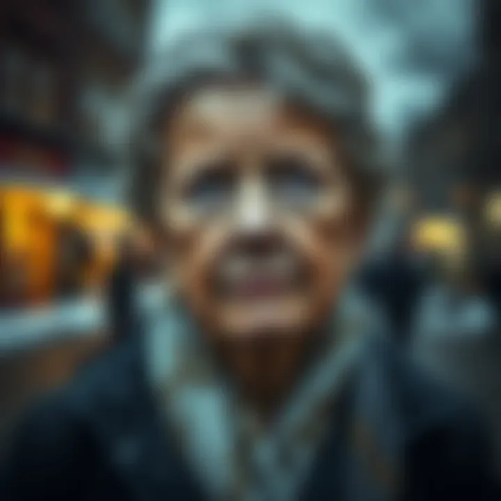 Marilyn Bergeron A portrait of Marilyn Bergeron with a somber expression, hinting at her disappearance. The background shows a blurred image of Quebec City.