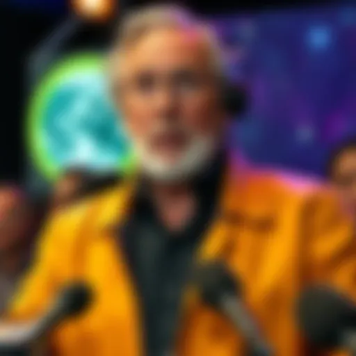 Mark Christopher Lee speaking at a press conference about distancing from the UFO community