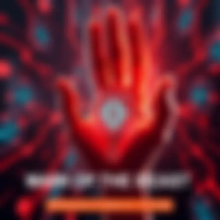 A visual representation of the mark of the beast idea, featuring a hand with a digital code or ID symbol.