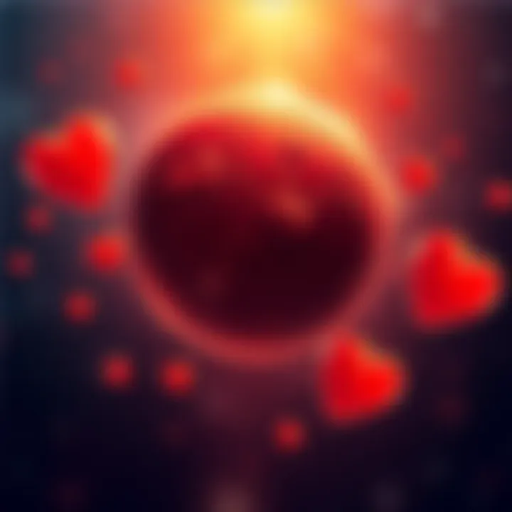 Mars and Love Illustration of Mars with hearts symbolizing love and attraction in astrology