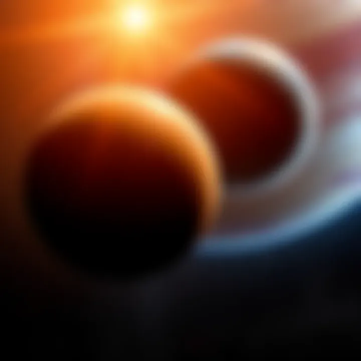 A view of Mars and Europa, two moons of Jupiter, against a starry background, highlighting locations that may support life.