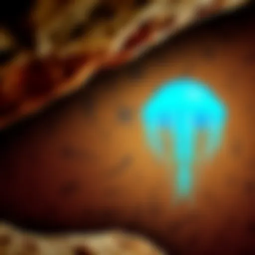 A comparison of the NASA Jellyfish UFO from Mars and an ancient cave painting showcasing similar shapes and features.