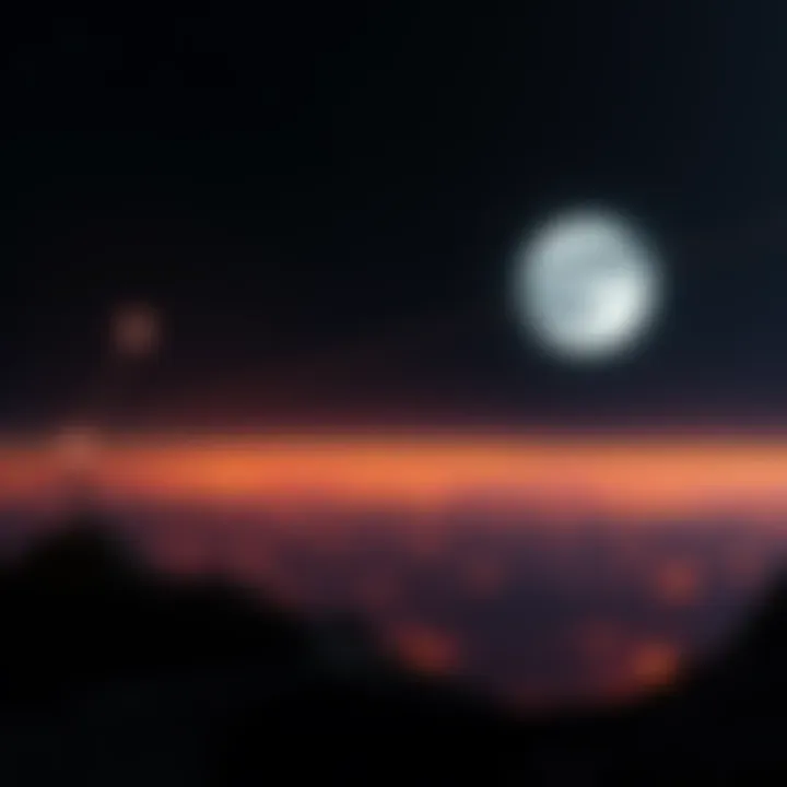 A graphical representation showing the position of Mars in relation to the lunar node and rocket fire activity in Israel, with a dramatic night sky background.