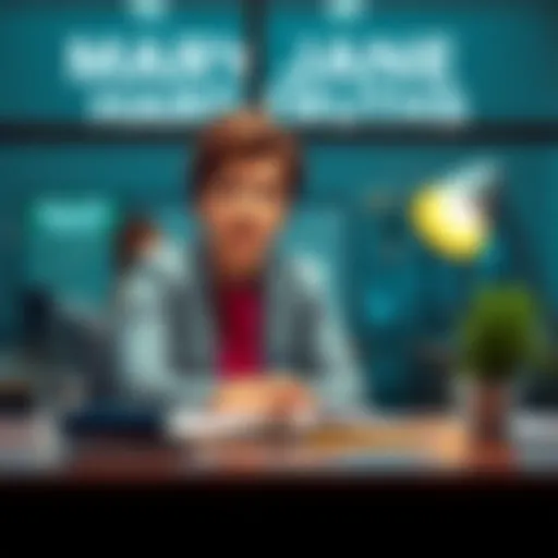 Mary Jane sitting at a desk, thoughtfully sharing her bold statements about accountability and transparency with a notebook in hand.