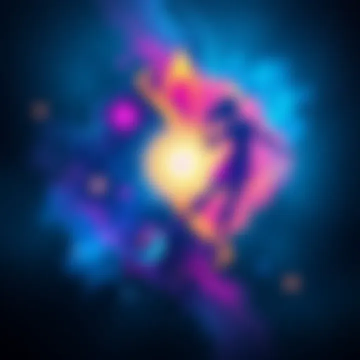 Masculine and Feminine Energies A cosmic illustration showing a balance of masculine and feminine symbols intertwined in a starry background, representing the union of energies in the universe.