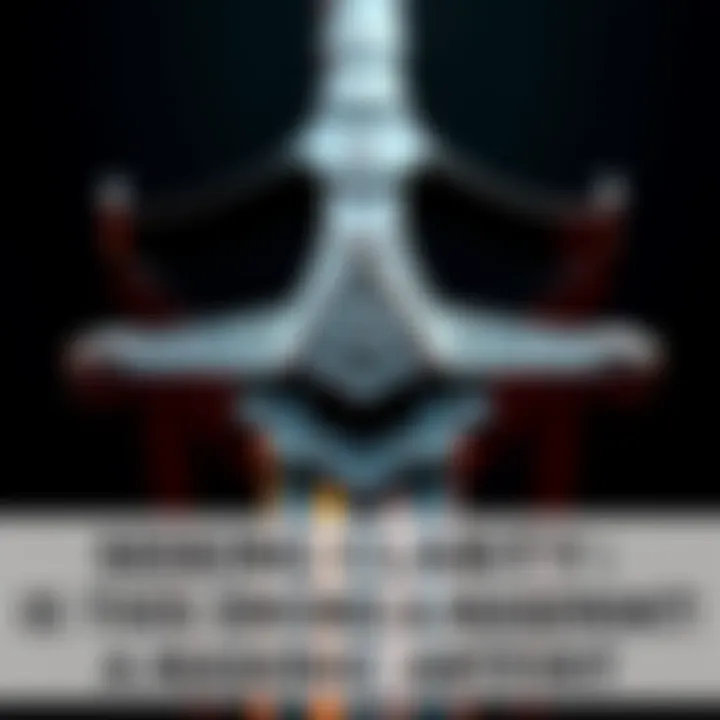 Masonic Sword with Knight's Helmet A detailed view of a sword featuring a knight's helmet and silver symbols, representing possible Masonic connections.