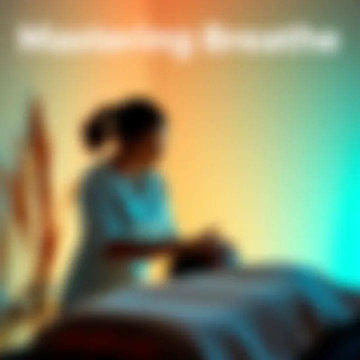 A massage therapist guides a client through breathing exercises to enhance relaxation and connection during a session.