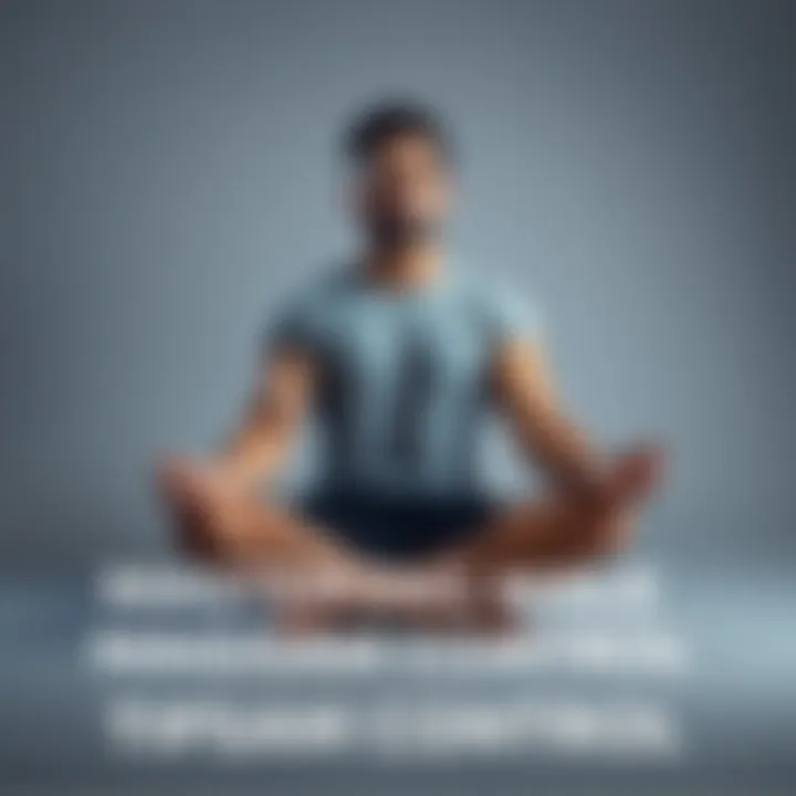 Man practicing self-control techniques A man sitting cross-legged with a focused expression, practicing meditation techniques for better orgasm control