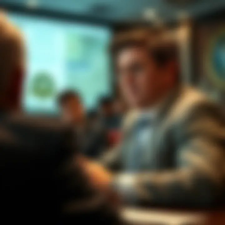 Former Congressman Matt Gaetz listening to a presentation about an alien hybrid program in a government setting