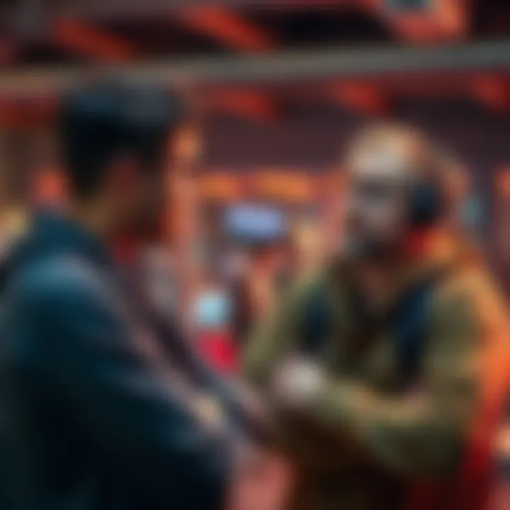 Matt and Remote Viewer Discuss A young man and a seasoned remote viewer engaging in a thoughtful conversation about remote viewing techniques