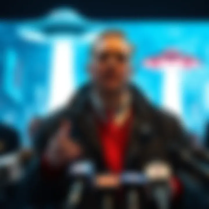 Matthew Brown at a press conference discussing UFO accountability and support from the FBI and US Navy