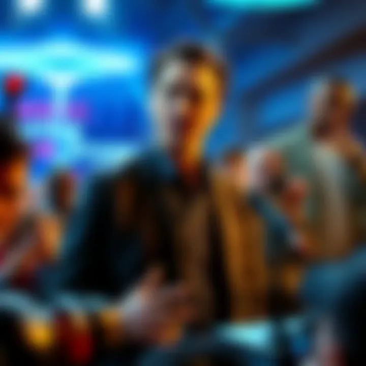 Matthew McConaughey speaks at a press event promoting UFO transparency, surrounded by media and fans.