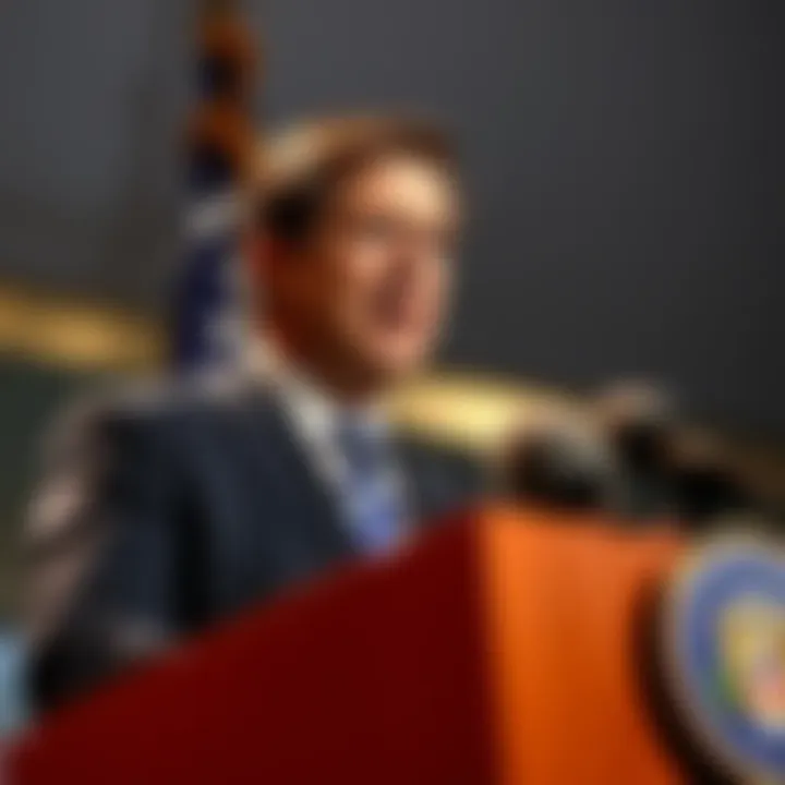 Matthew Brown at a press conference Matthew Brown speaking at a podium, addressing the media about UAPs and seeking presidential immunity from Trump.