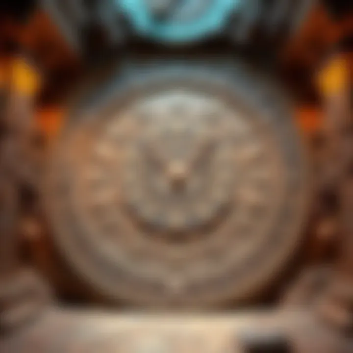 Illustration of the ancient Maya calendar with intricate carvings and symbols, representing their understanding of time.