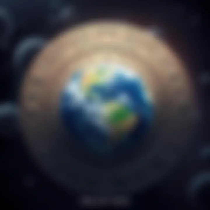 A depiction of the Mayan calendar surrounded by a globe, symbolizing predictions about the future and global tensions.