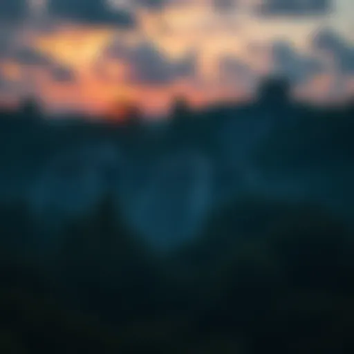 An ancient Mayan ruin site surrounded by dense jungle, with a hint of darkness suggesting a mysterious atmosphere.