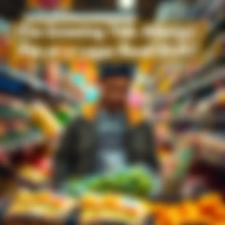 A person looking at meat alternatives A person examining various meat alternatives like plant-based products in a grocery store