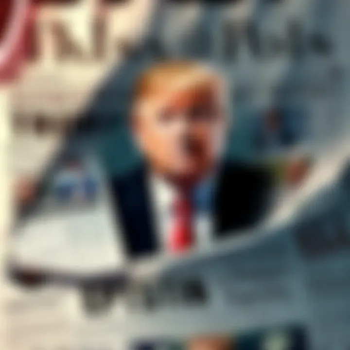 Media Coverage of Trump A newspaper headline featuring Donald Trump surrounded by headlines about Jeffrey Epstein, symbolizing media focus