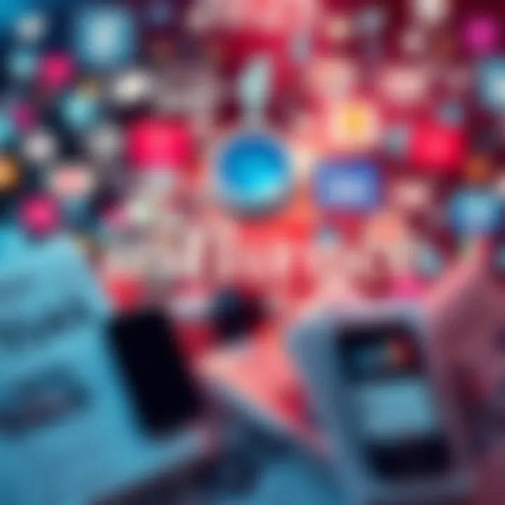 A collage of various media platforms including smartphones, newspapers, and social media icons illustrating their impact on public opinion in 2025.