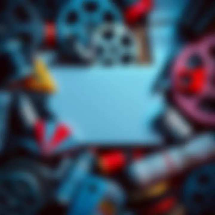 A collage of various media symbols like film reels, books, and news articles, representing similar storytelling across different platforms.