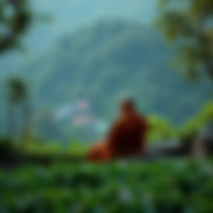A monk sitting in meditation amidst lush greenery, symbolizing serenity and the pursuit of inner peace.