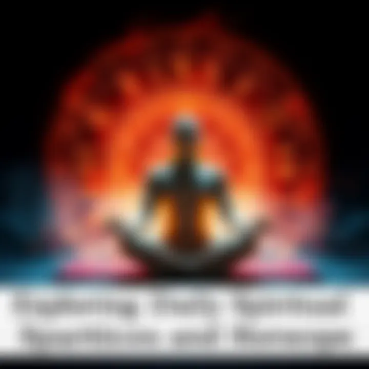 A person sitting cross-legged in meditation, surrounded by horoscope symbols, representing daily spiritual practices.