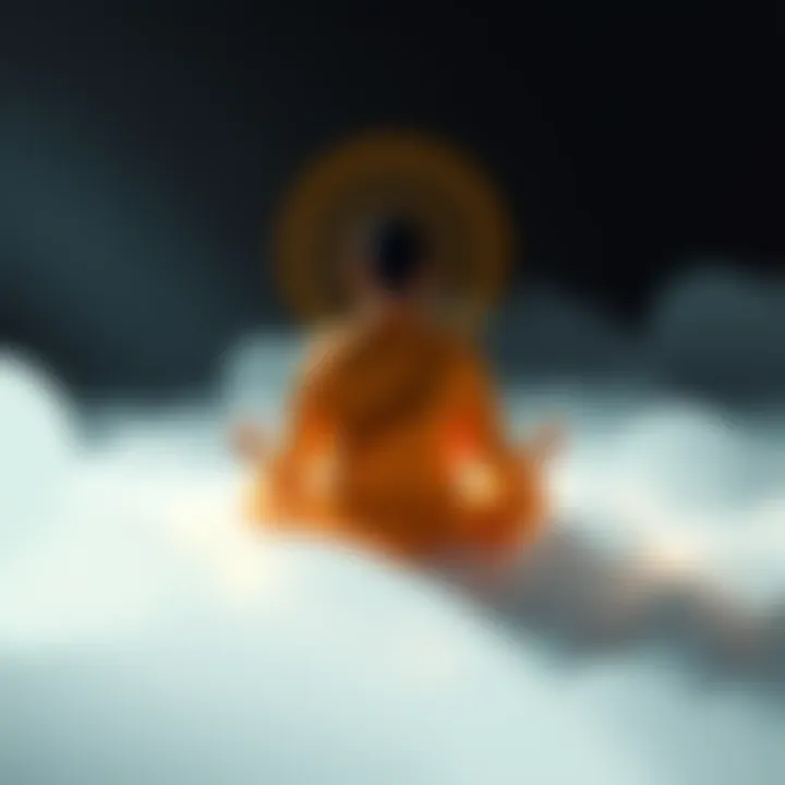 A person sitting in meditation, reflecting on rebirth and life stages during a serene moment.