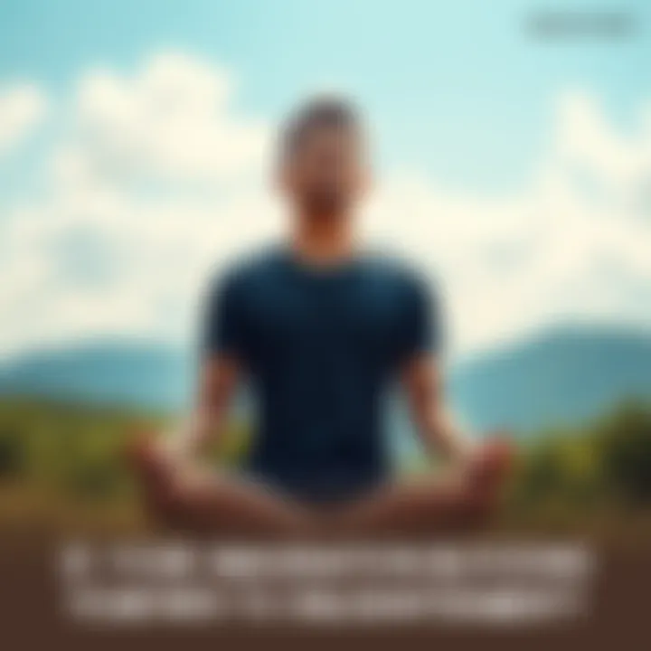 A person sitting cross-legged, eyes closed, in a serene natural setting, representing inner peace and clarity