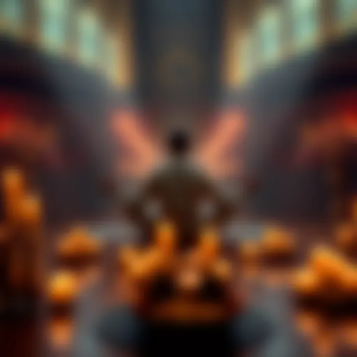 A person sitting cross-legged in meditation surrounded by candles and offerings, creating a peaceful atmosphere