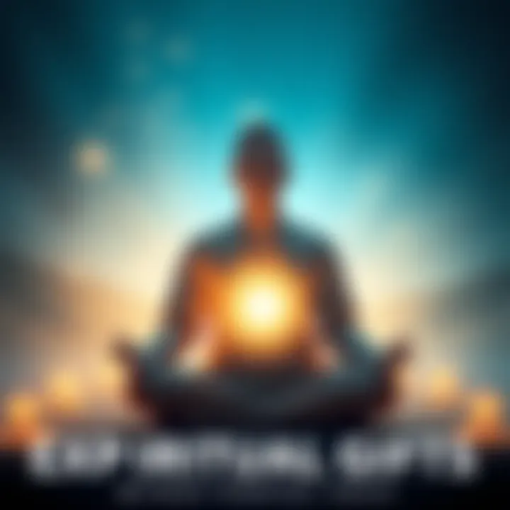 Individual meditating surrounded by gentle light, representing spiritual gifts without physical touch